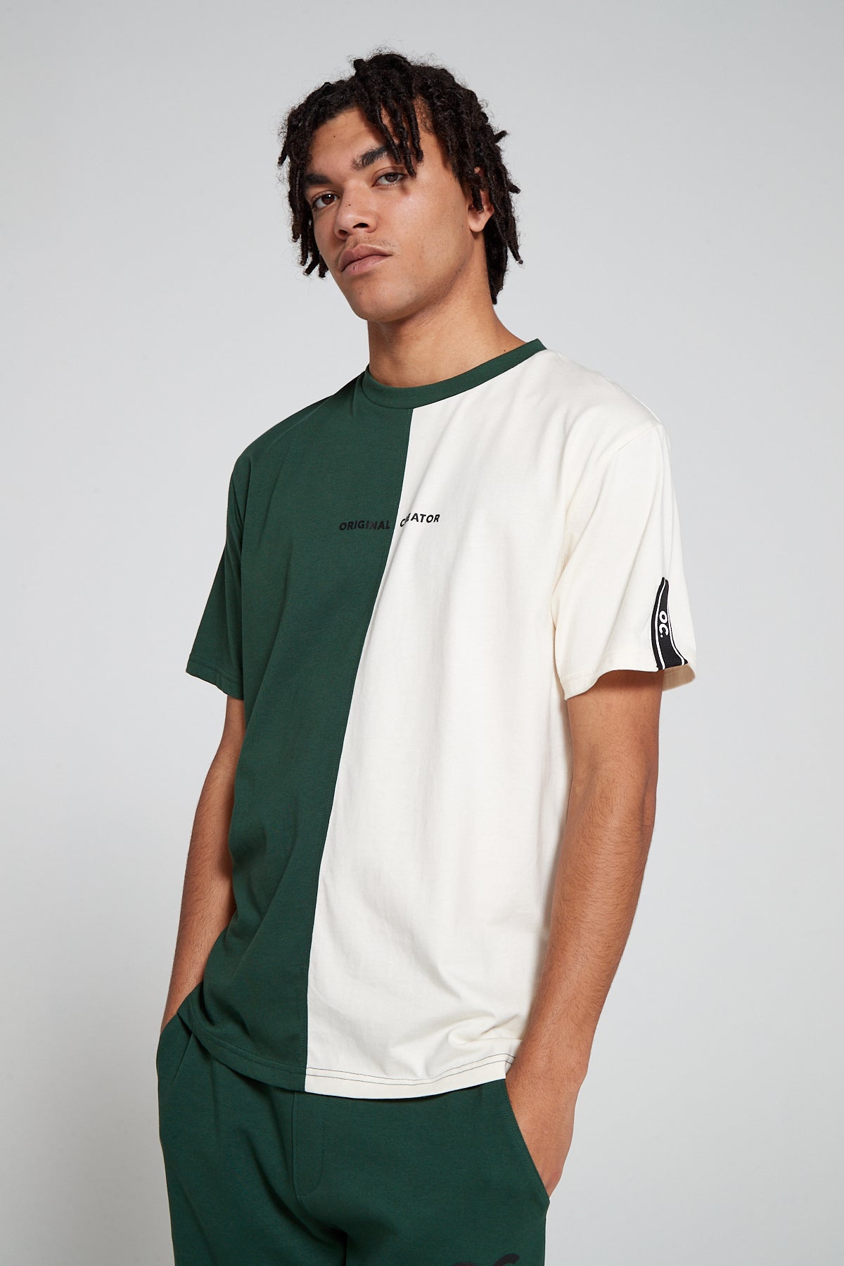 Track 2.0 Vertical Block Colour T-Shirt - Varsity Green