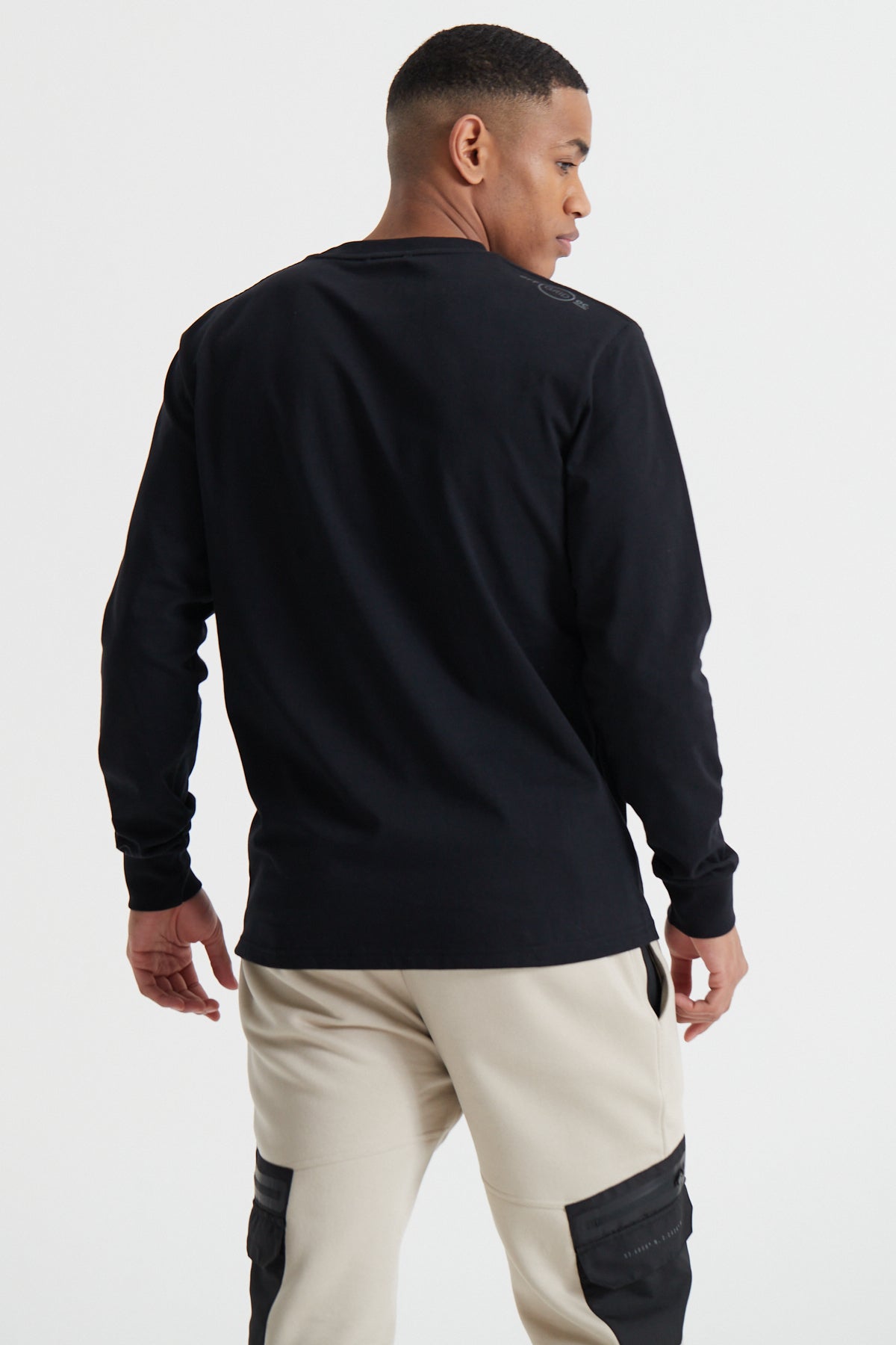 Cargo Zip Long Sleeve T-shirt - Jet Black