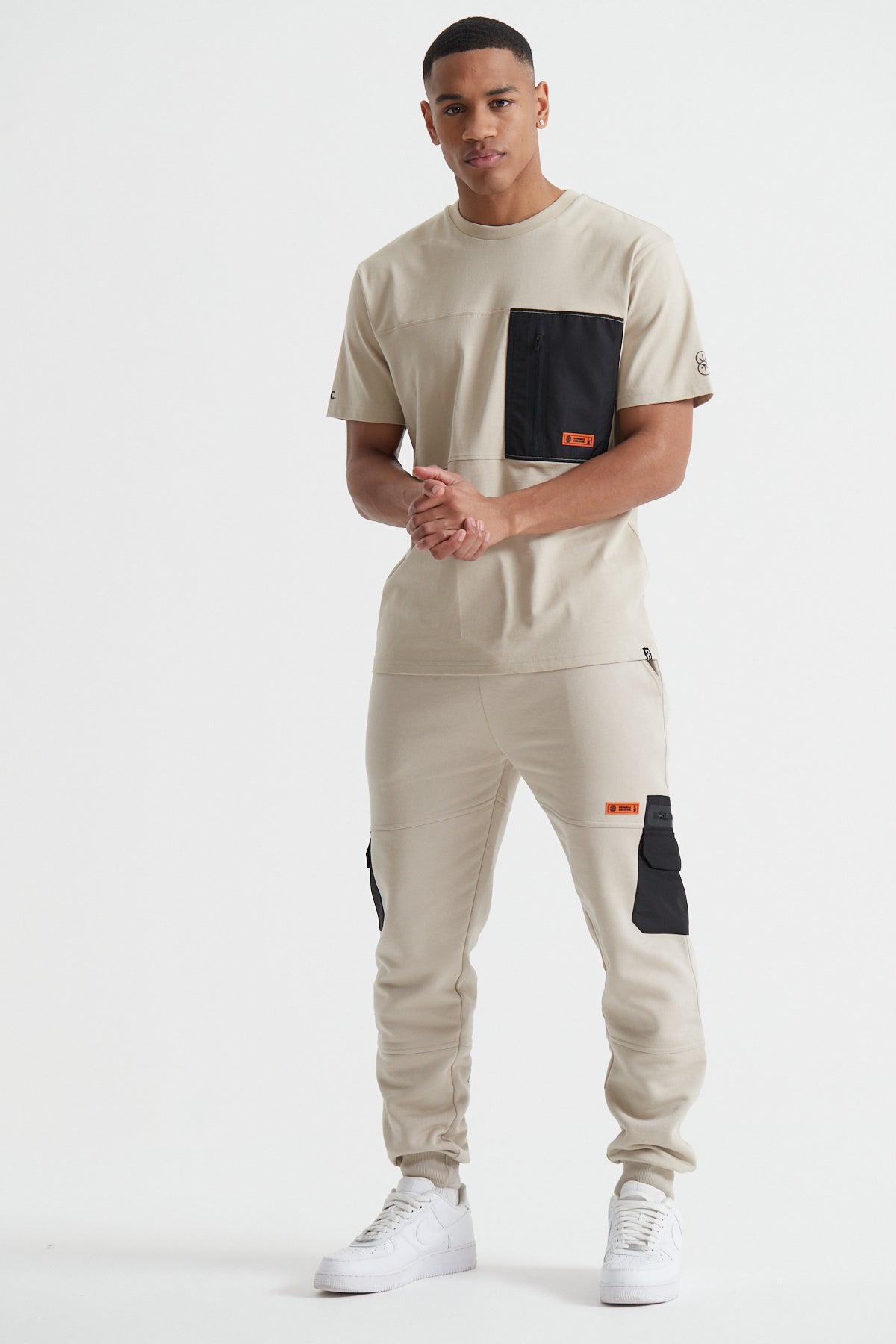Cargo Zip T-shirt - Sand Stone
