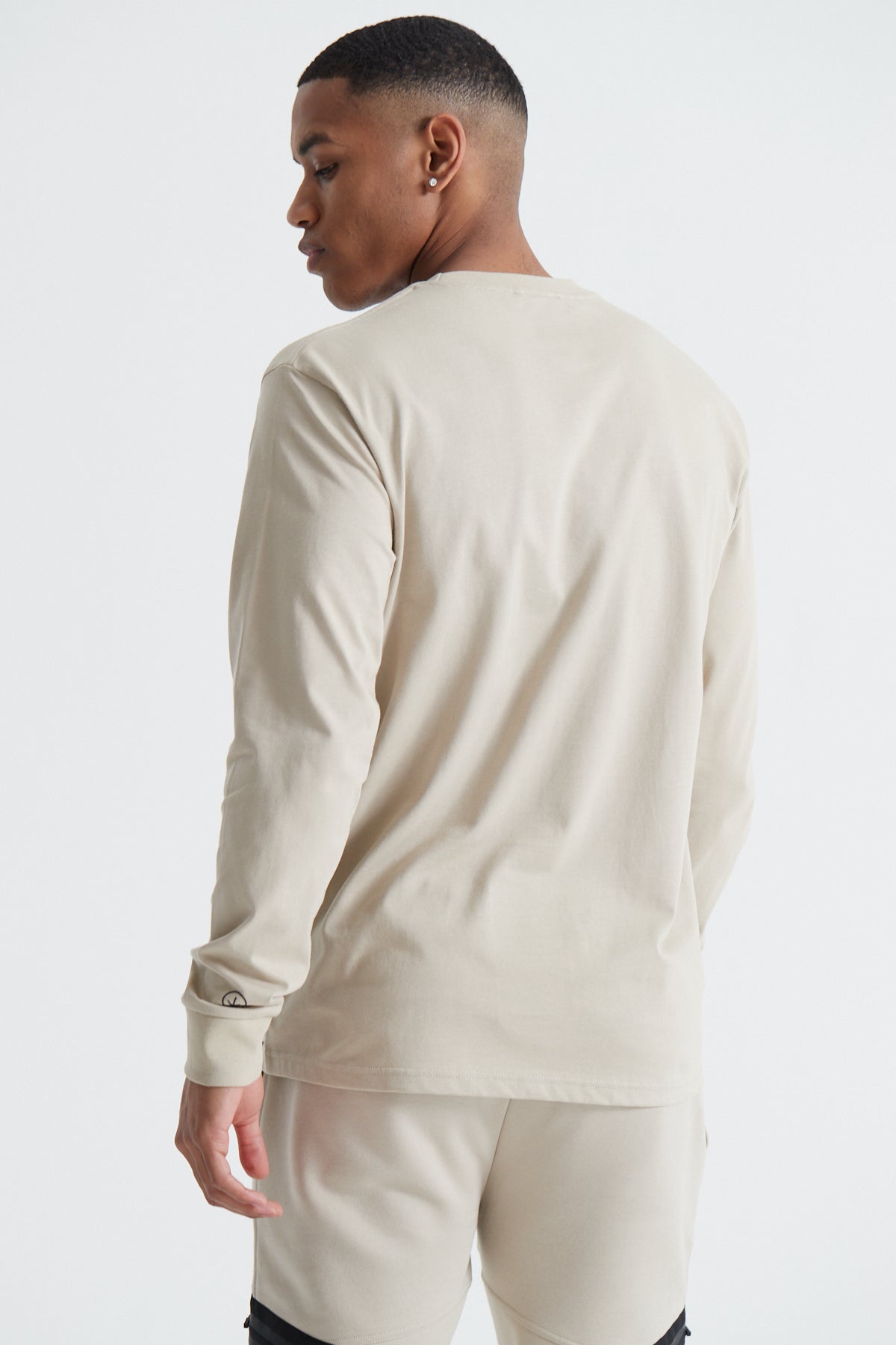 Cargo Zip Long Sleeve T-shirt - Sand Stone