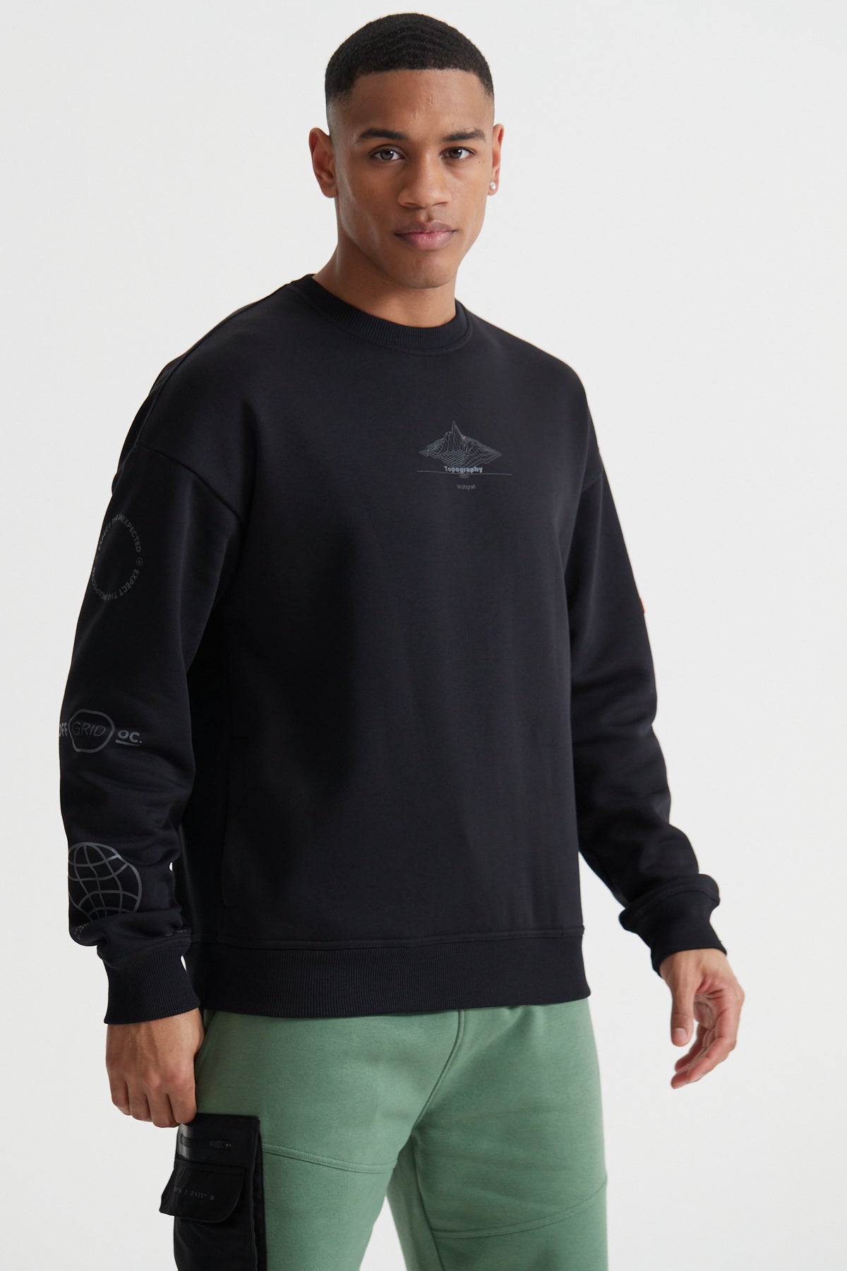 Topography Sweatshirt - Jet Black