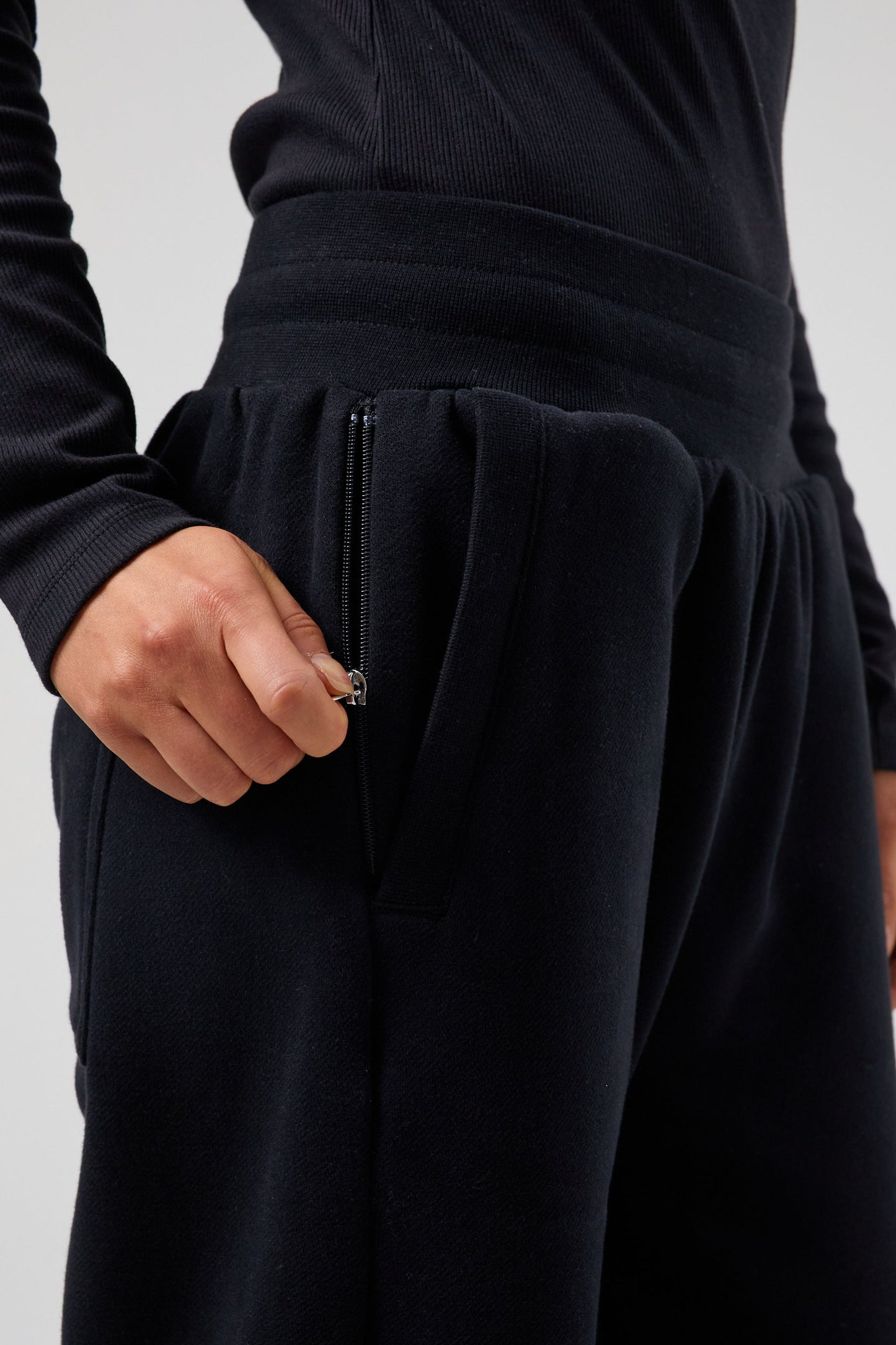 Joy Wide Leg Joggers - Jet Black