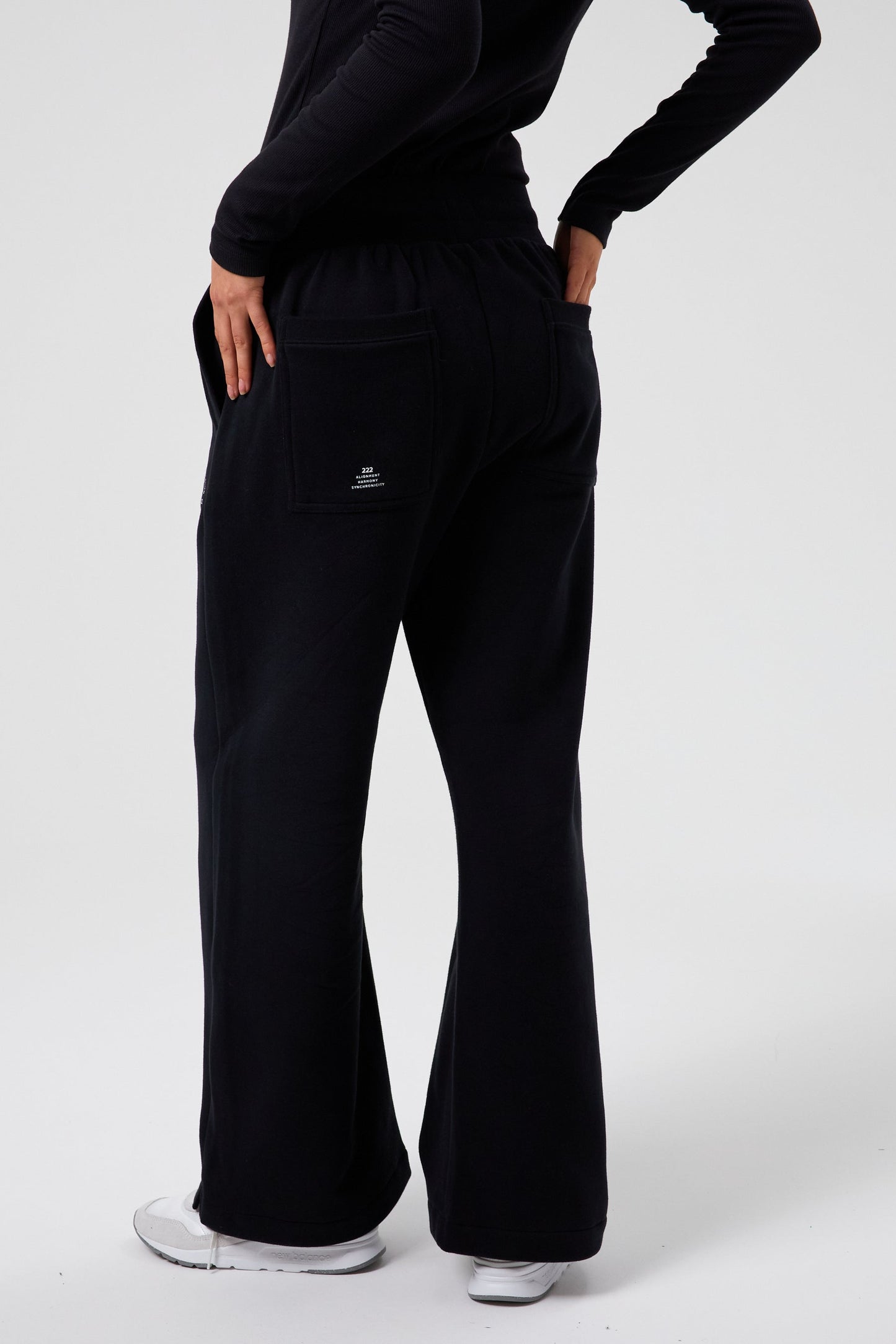 Joy Wide Leg Joggers - Jet Black