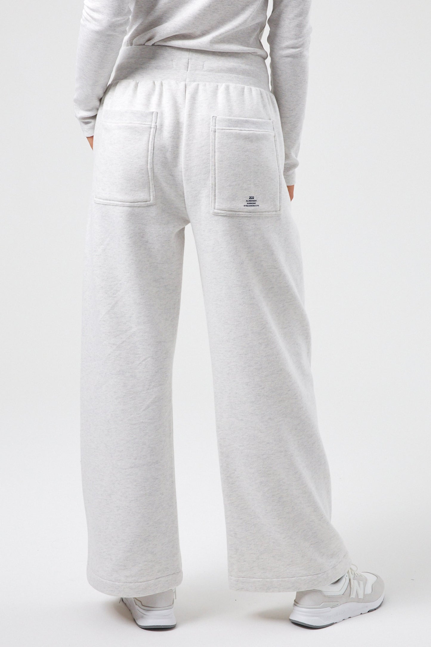 Joy Wide Leg Joggers - White Marl