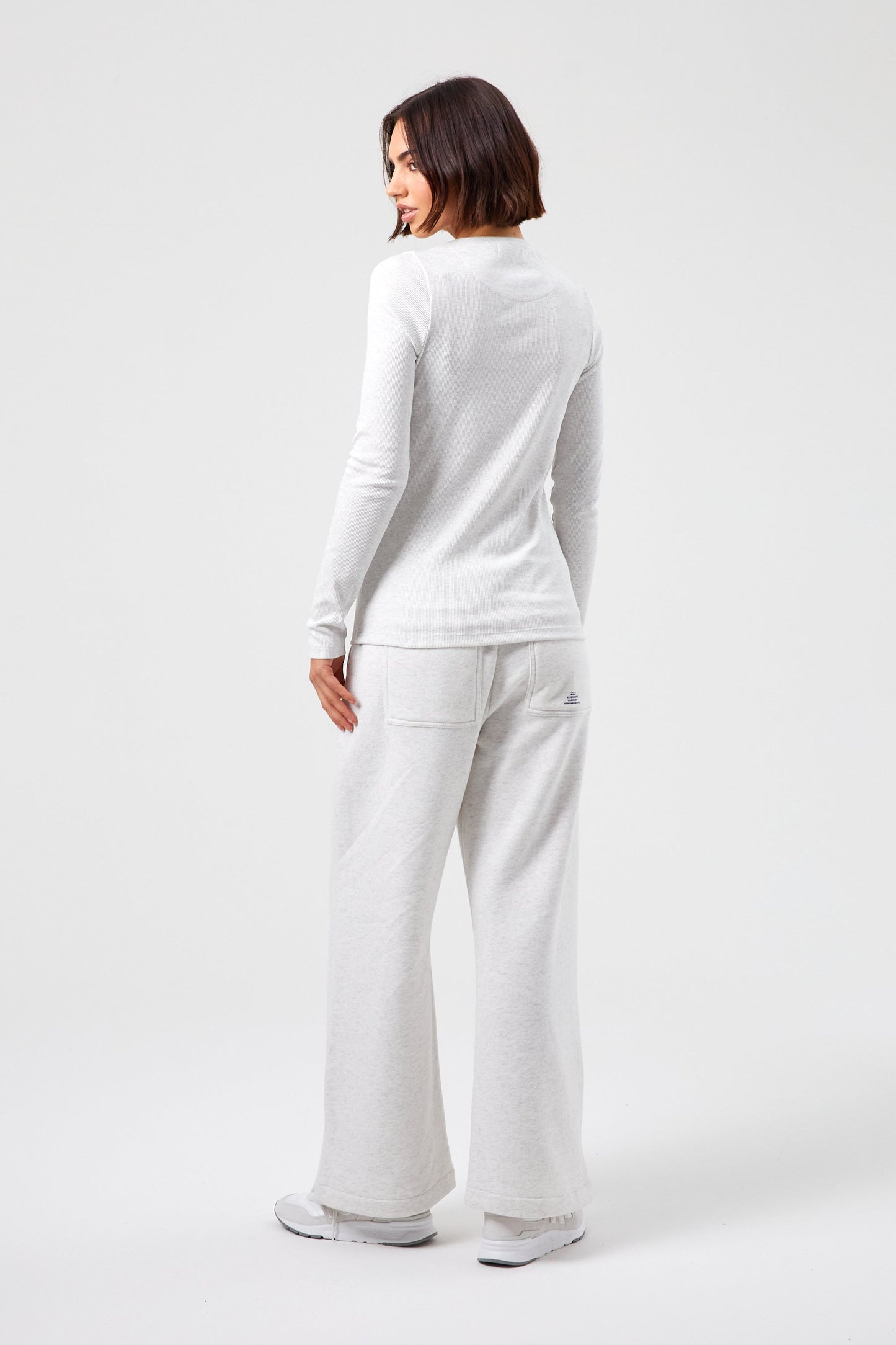 Flower Long Sleeve T-shirt - White Marl
