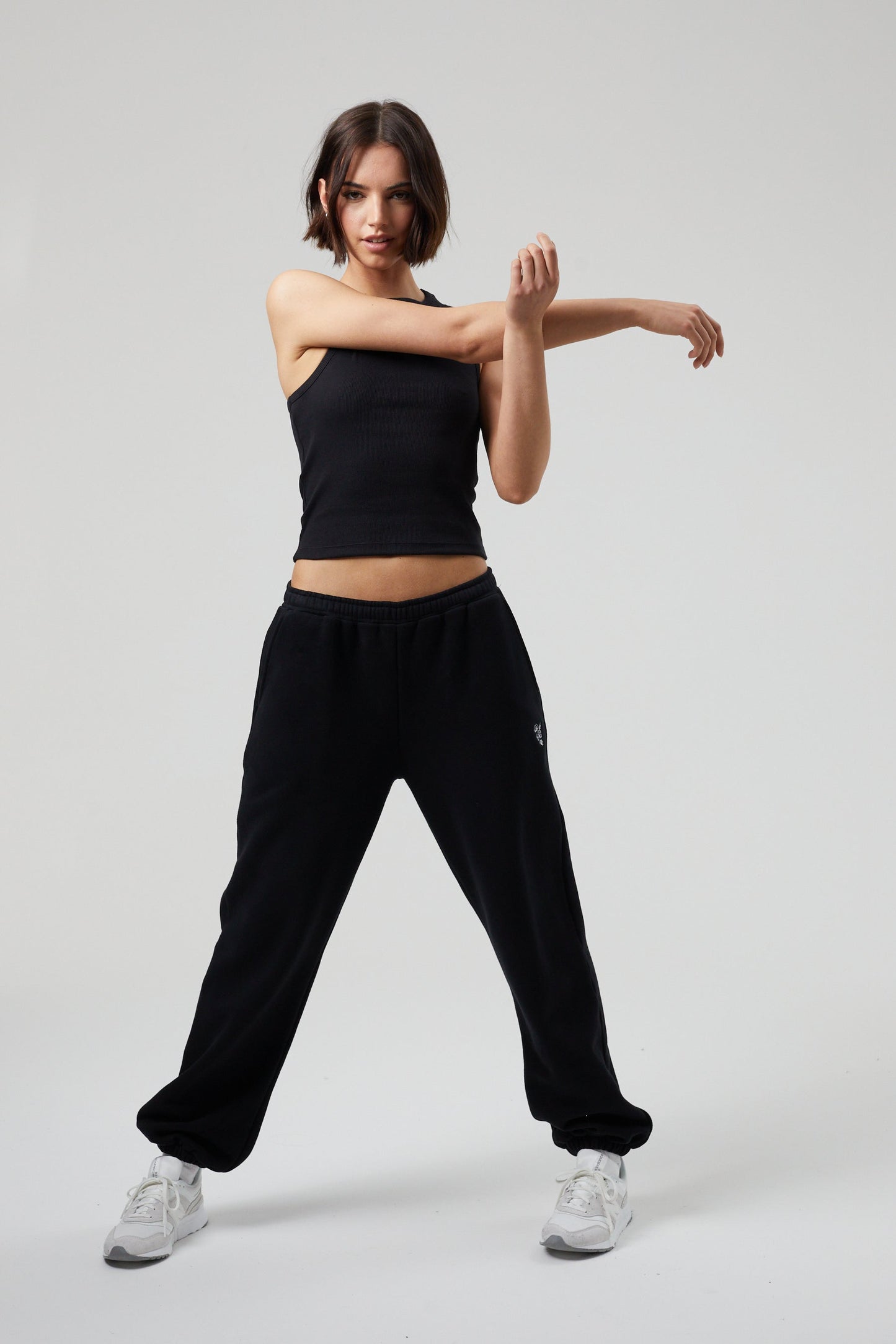Flower Joggers - Jet Black