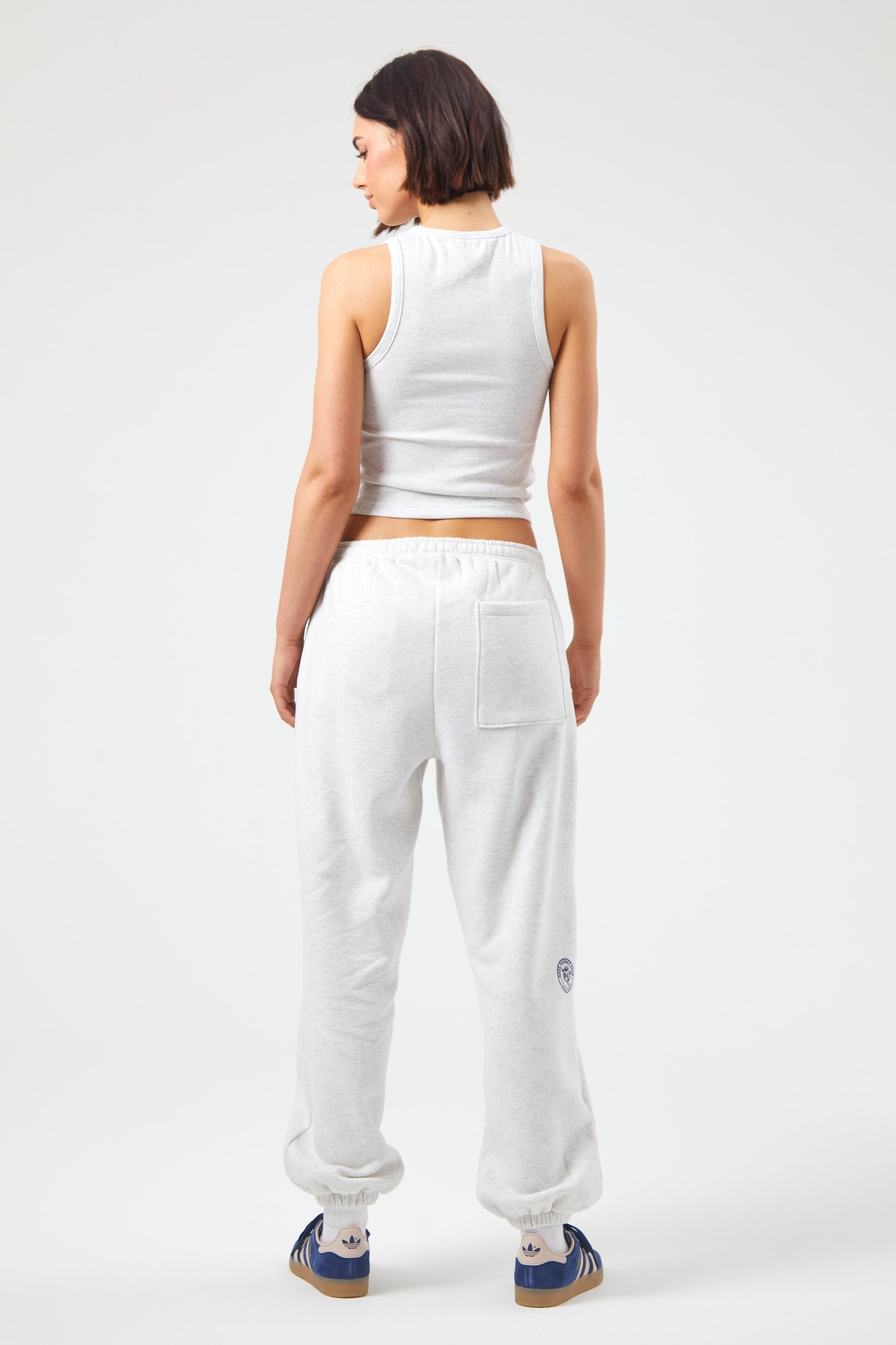 Flower Joggers - White Marl