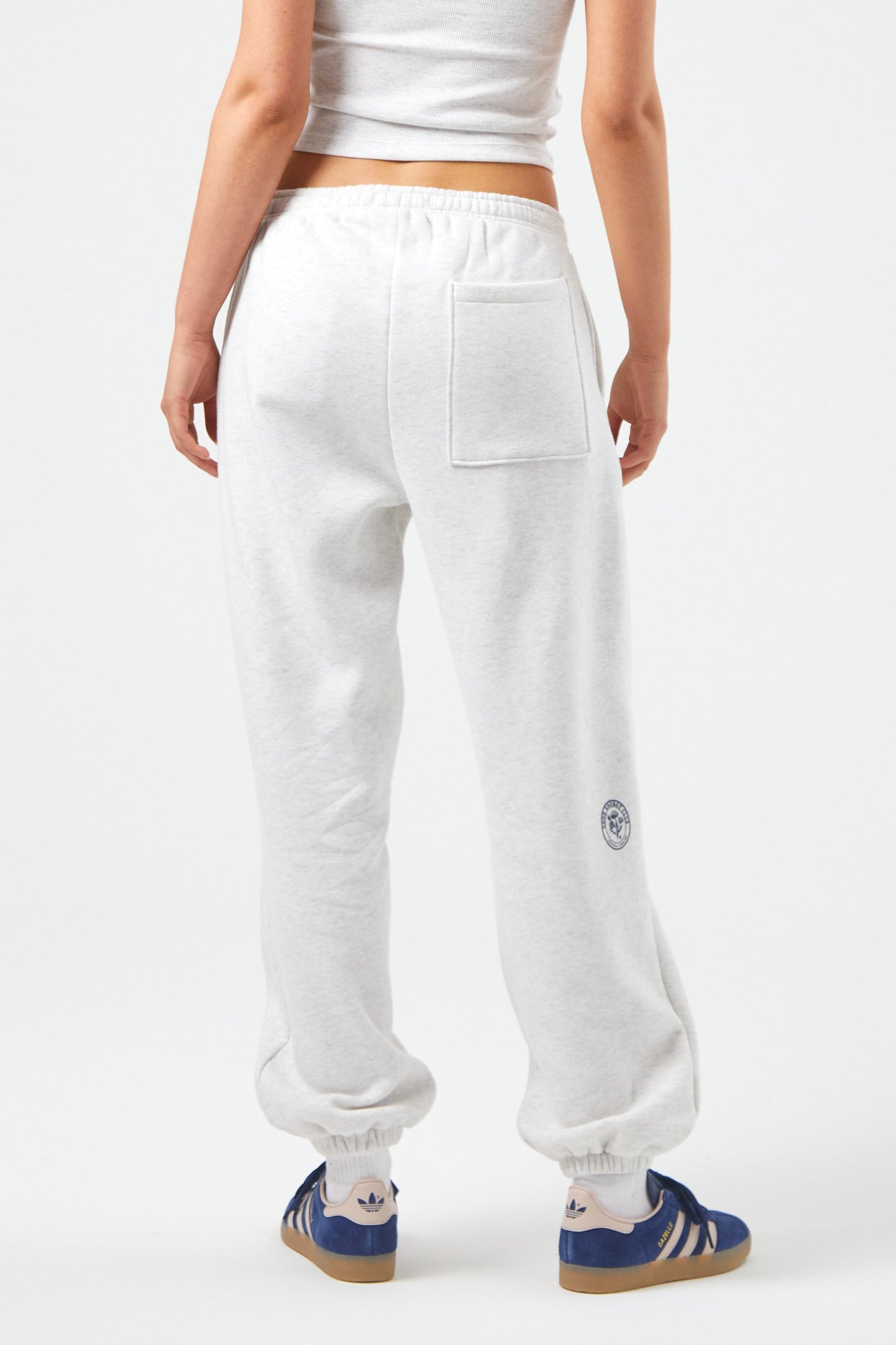 Flower Joggers - White Marl