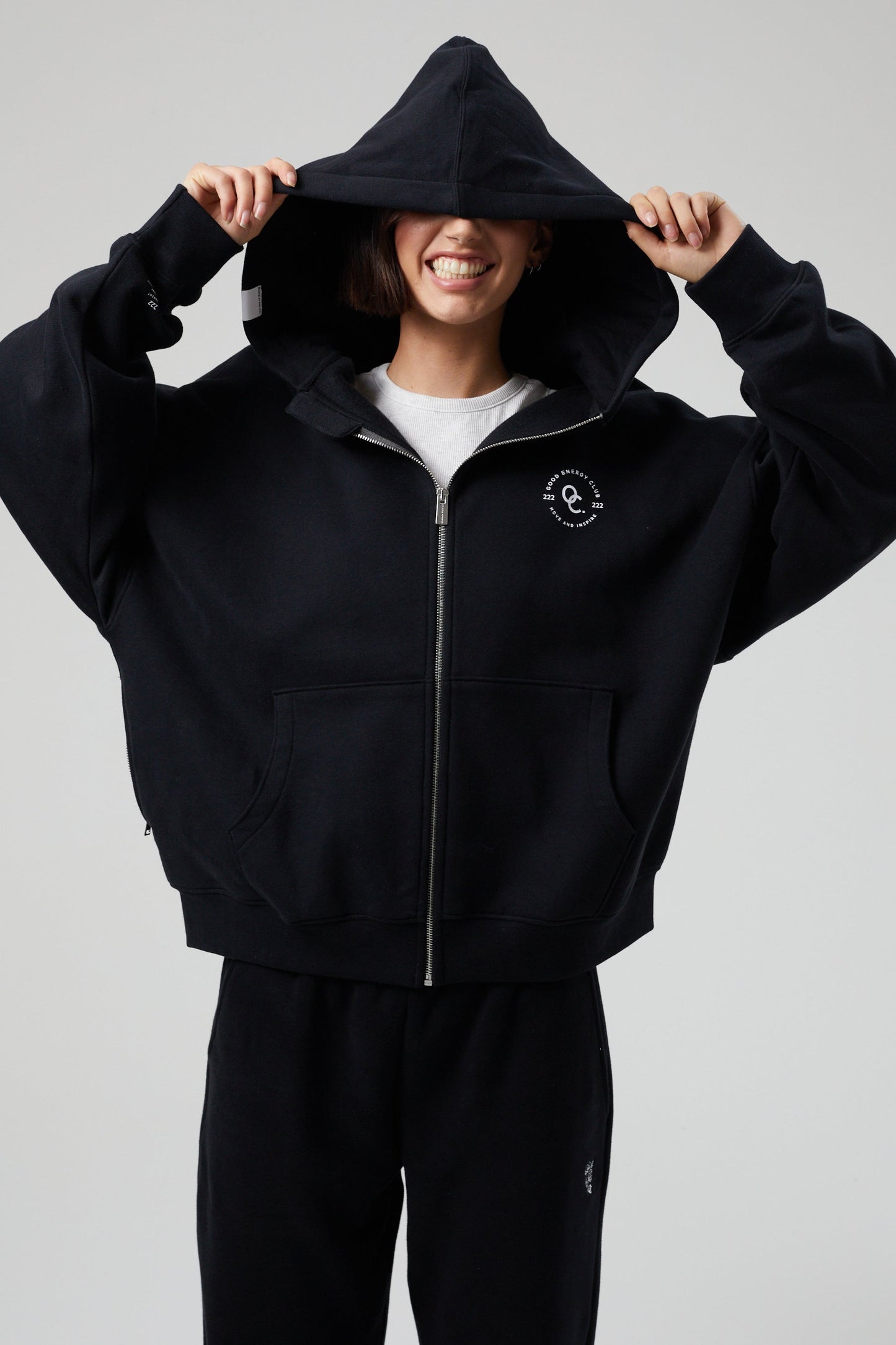 Joy Zip Hoodie - Jet Black