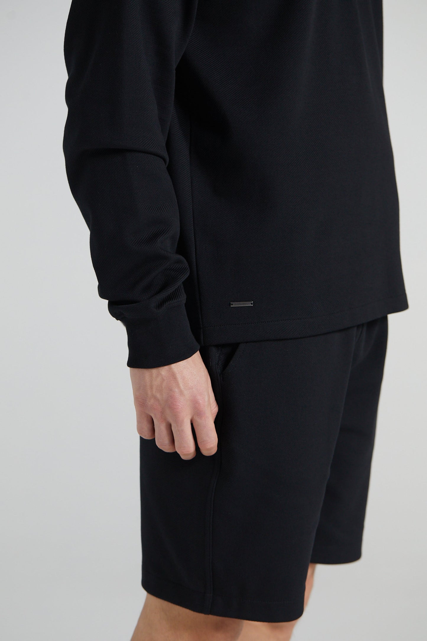 Long Sleeve Polo Shirt - Jet Black