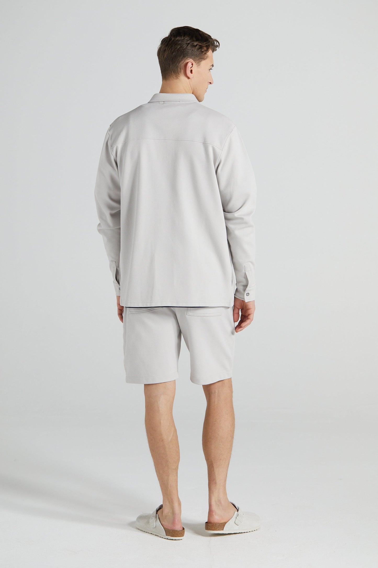 Jersey Twill Shacket - Steel Grey