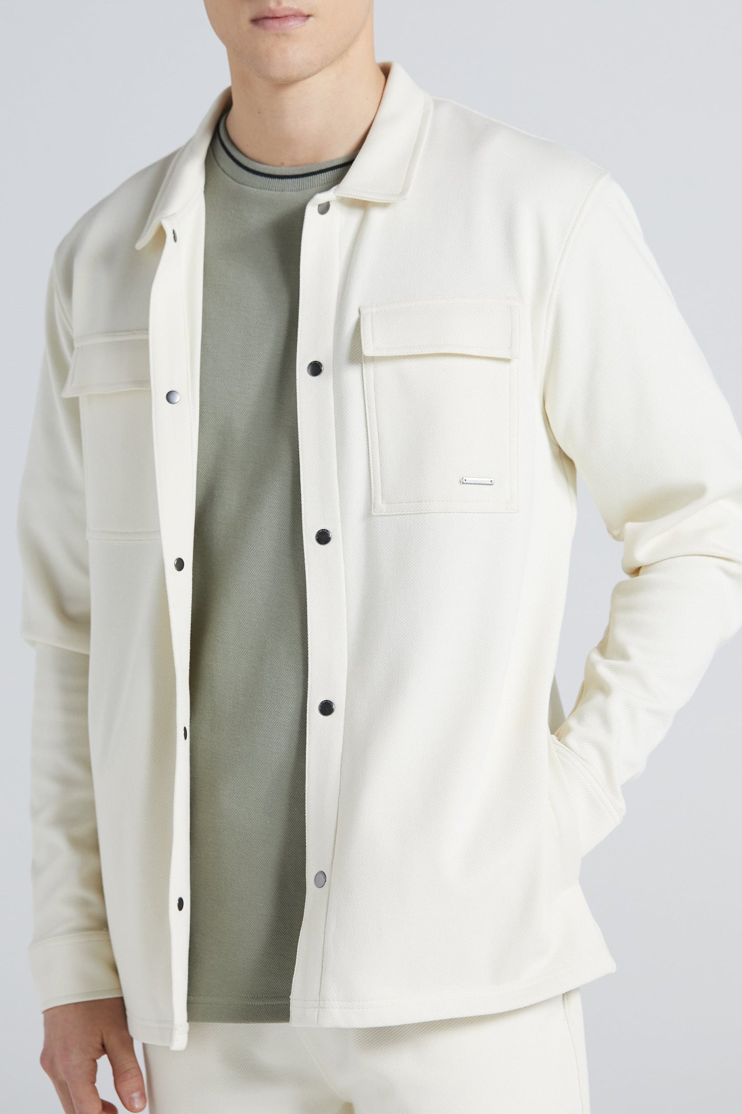 Jersey Twill Shacket - Off White