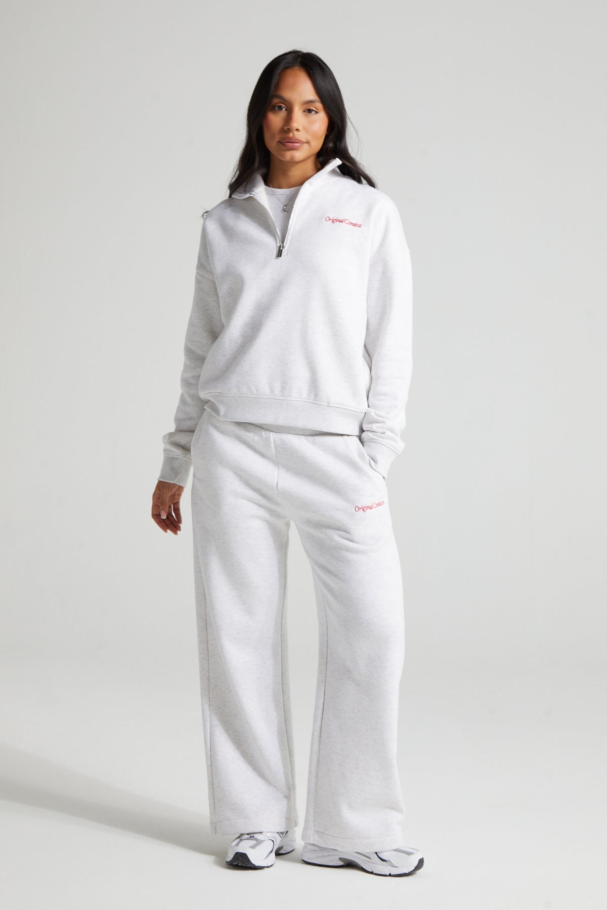 Classic Half Zip - White Marl