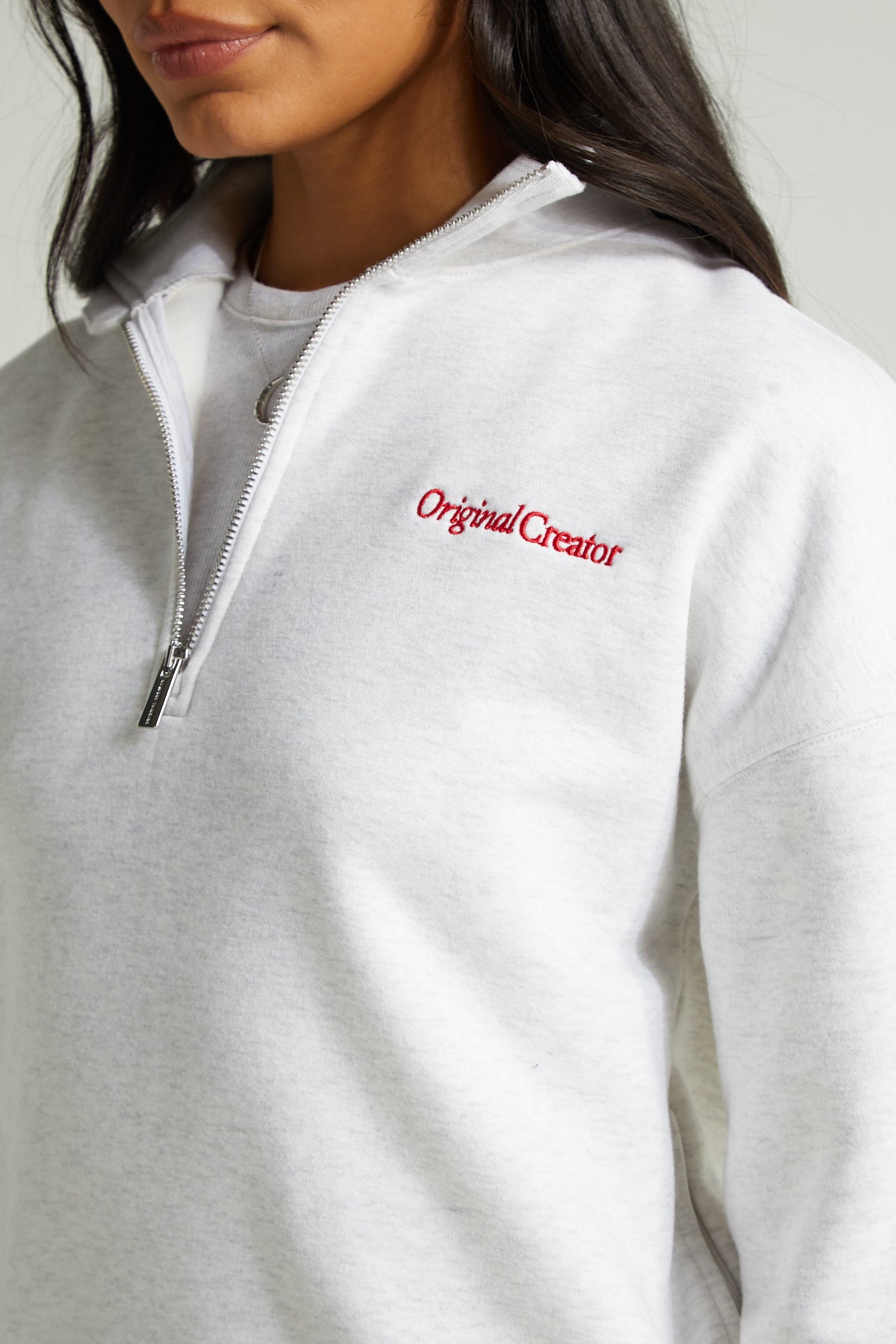 Classic Half Zip - White Marl