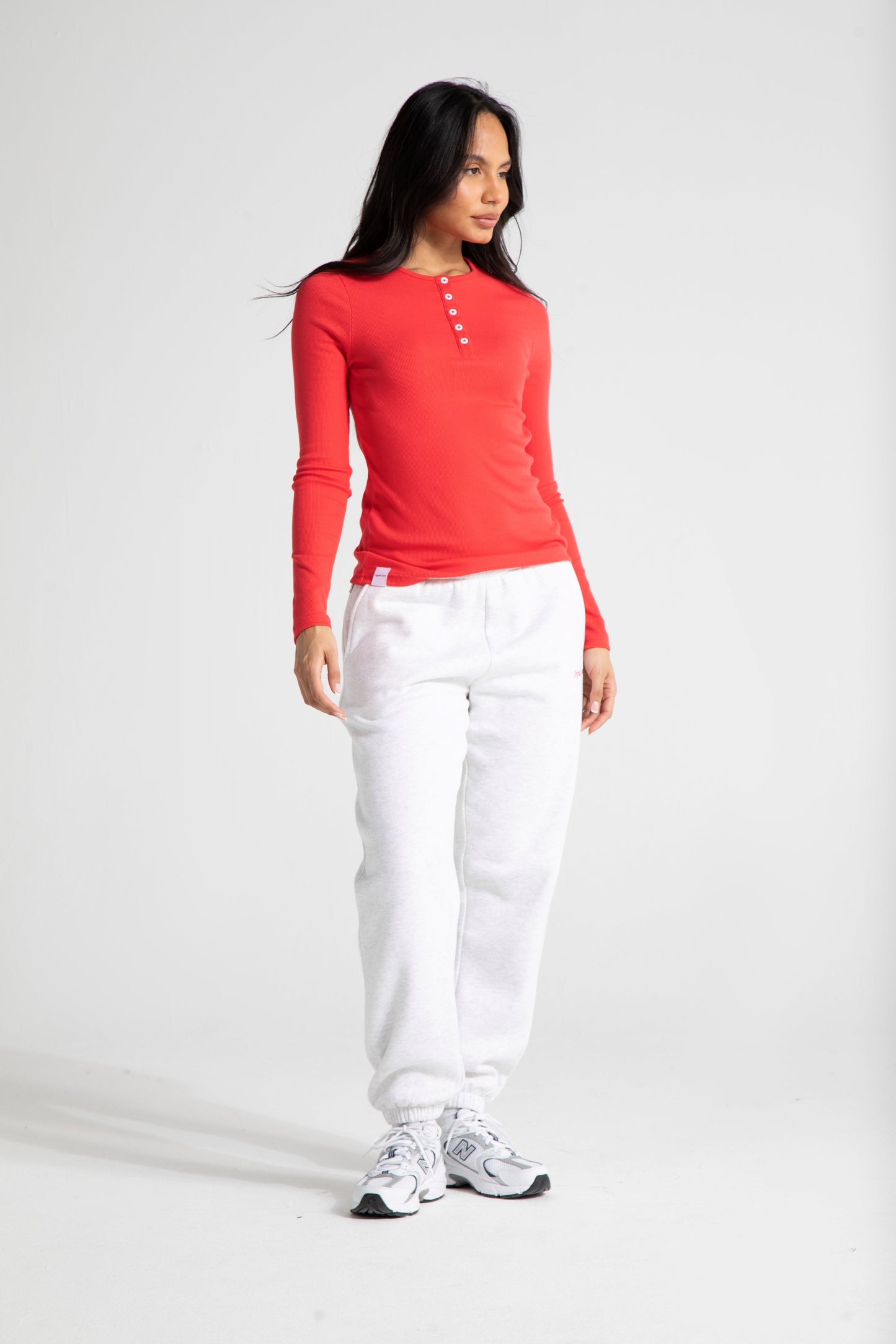 Classic Cuffed Joggers - White Marl