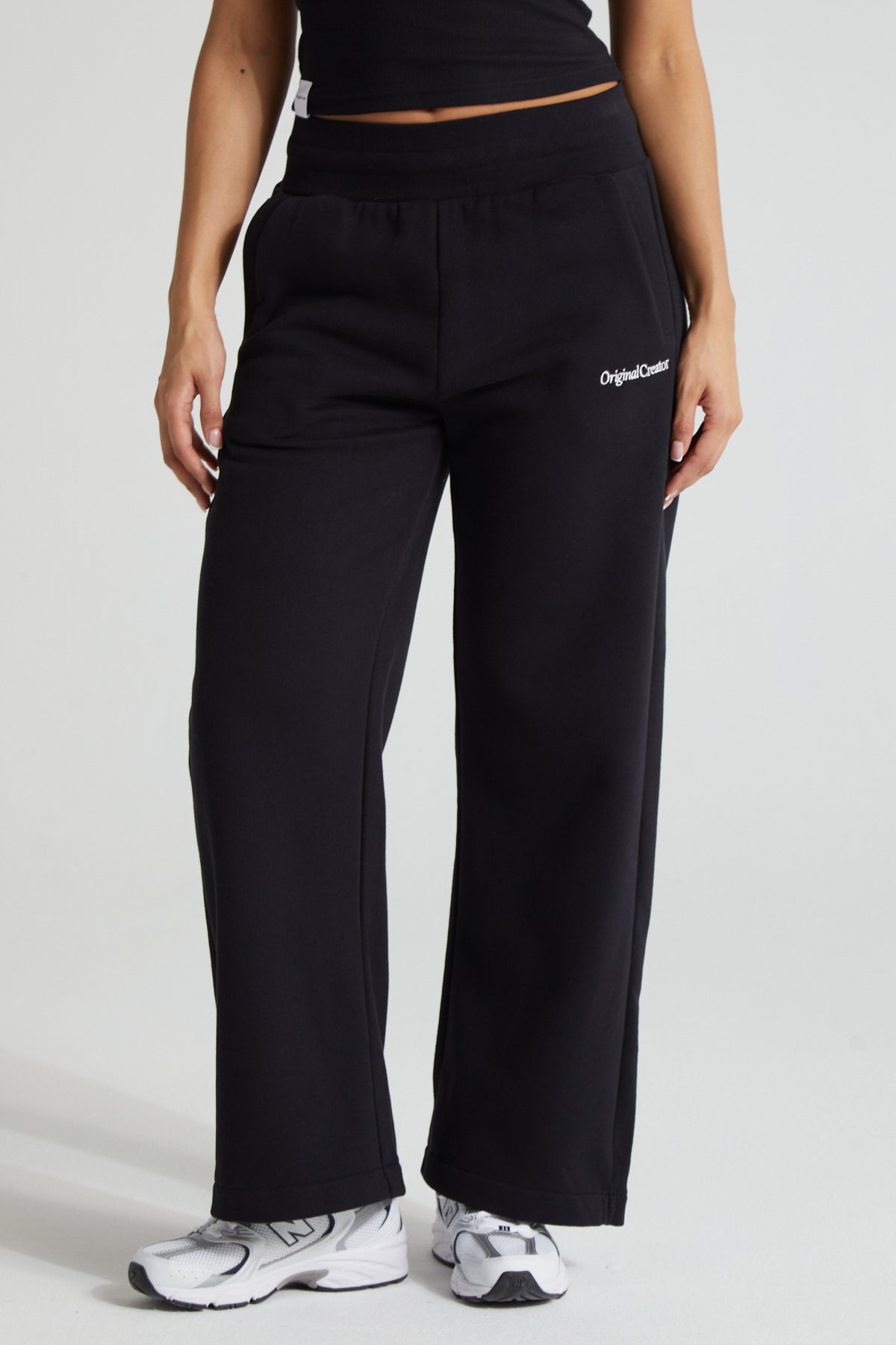 Wide Leg Jogger - Jet Black