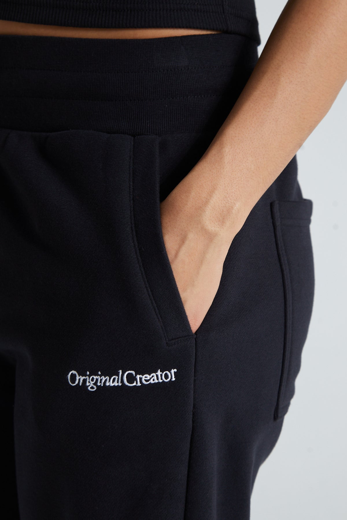 Wide Leg Jogger - Jet Black