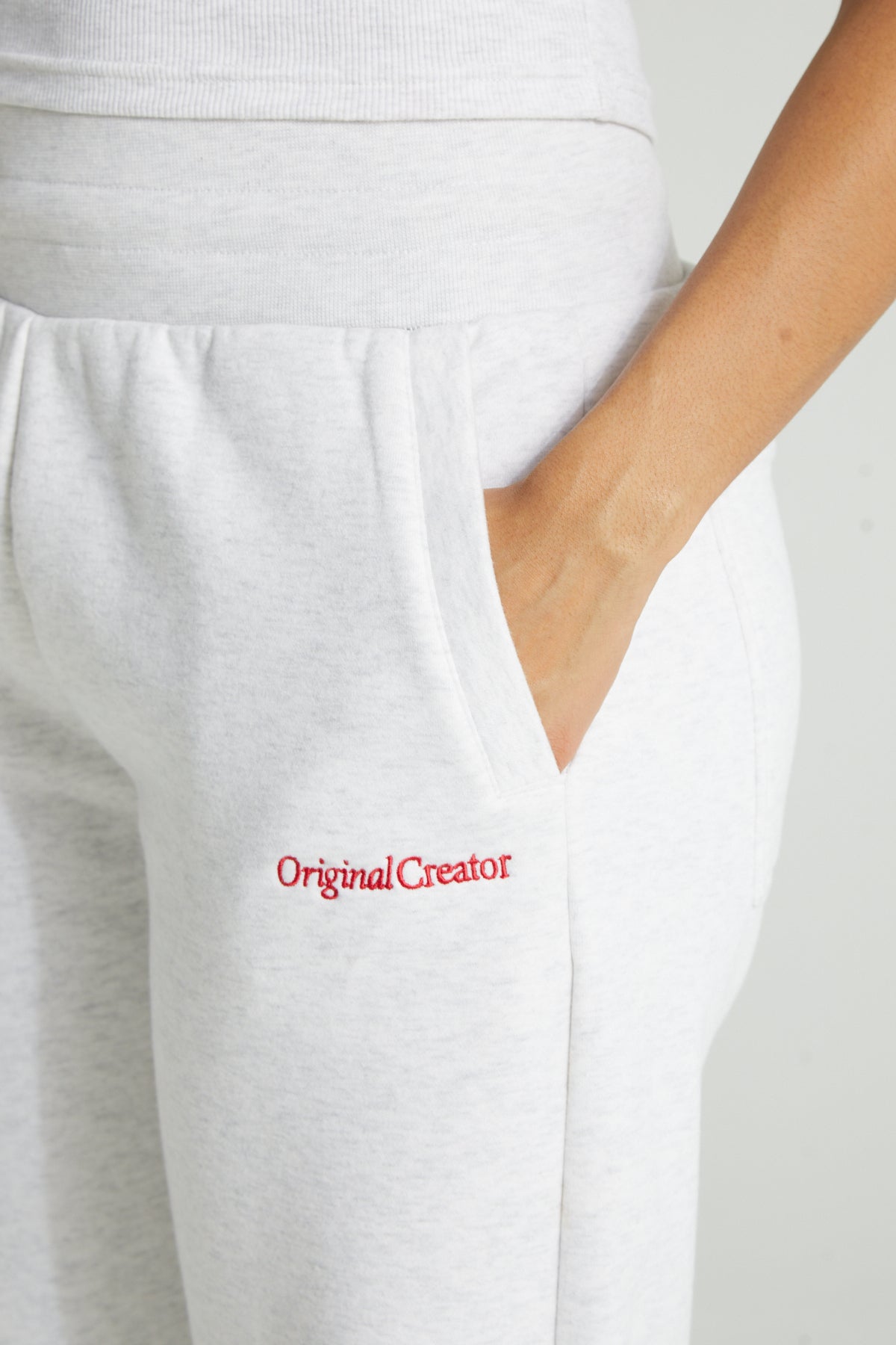 Wide Leg Joggers - White Marl