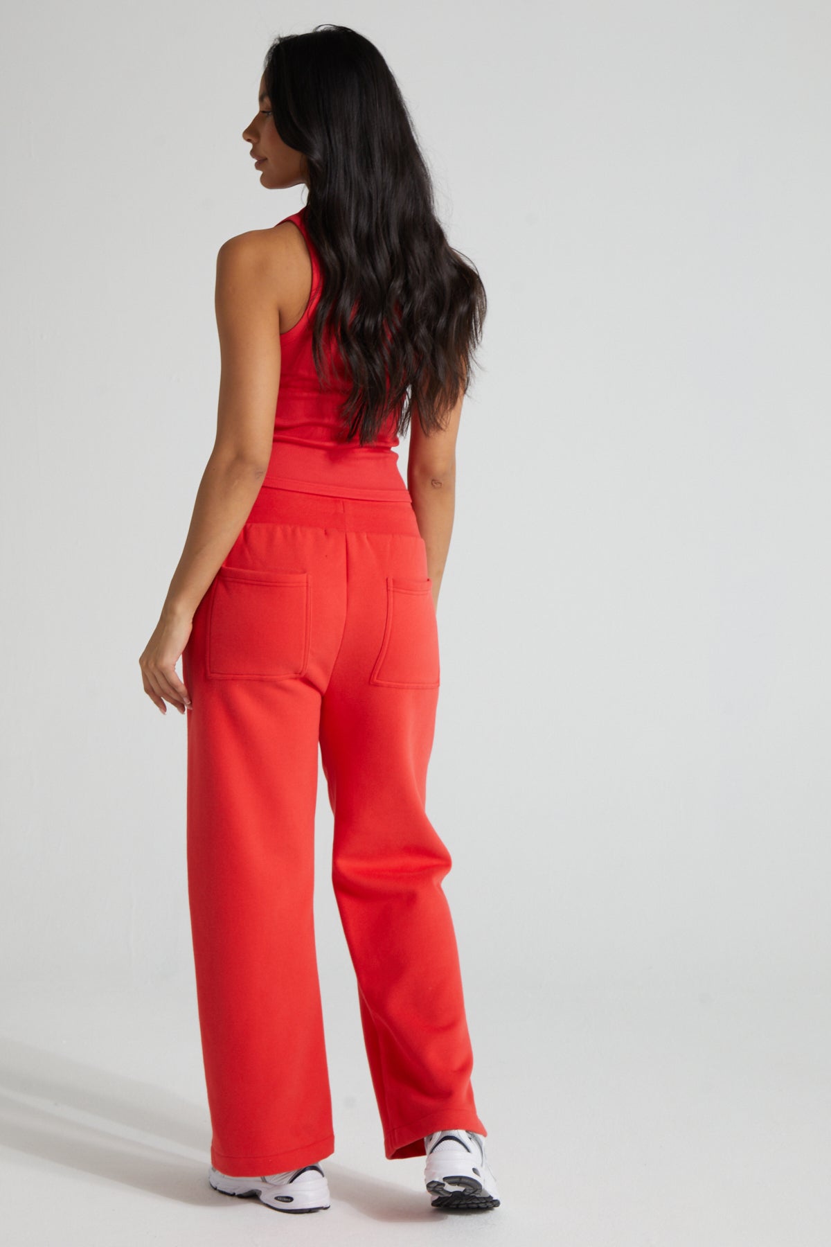 Wide Leg Joggers - Poppy Red