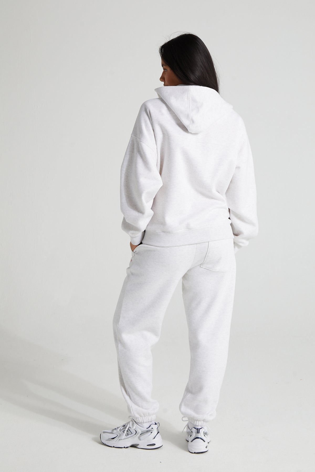 Comfort Zip Hoodie - White Marl