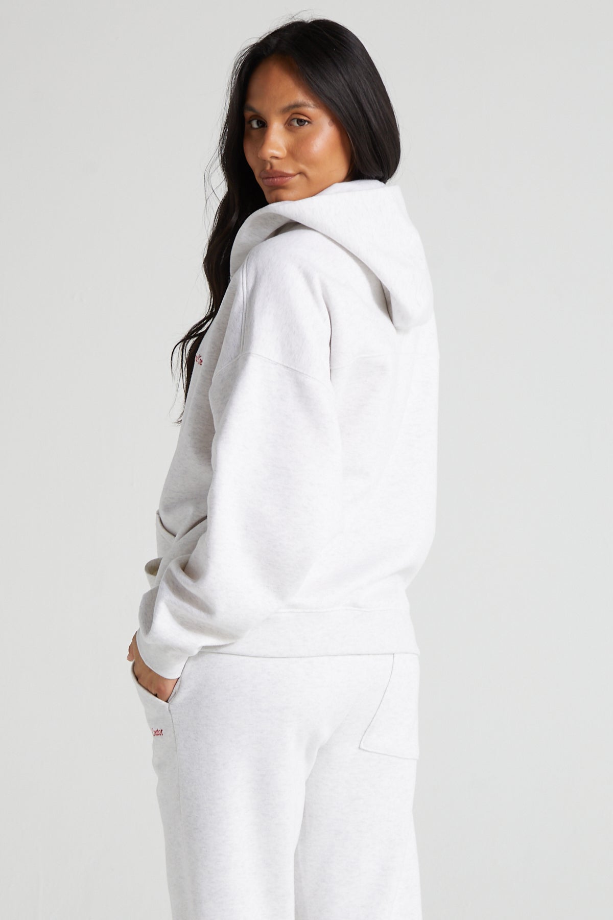 Comfort Zip Hoodie - White Marl