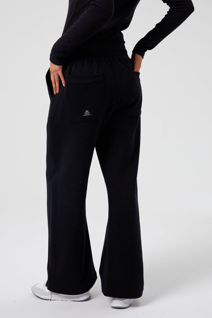 Joy Wide Leg Joggers - Jet Black