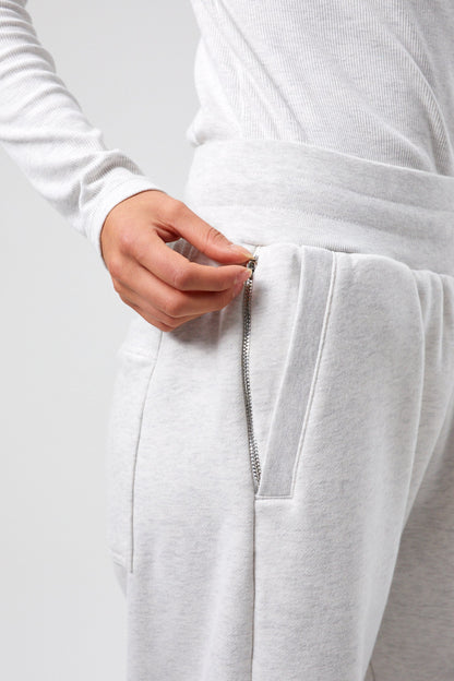 Joy Wide Leg Joggers - White Marl