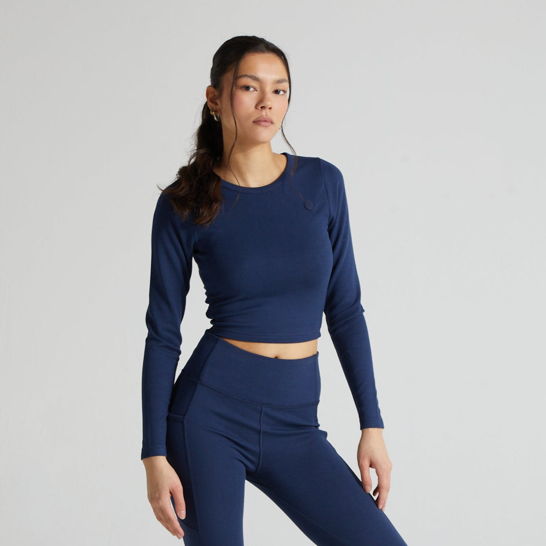 Contour Crop Top- Midnight Blue