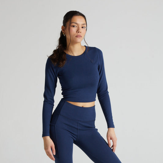 Contour Crop Top- Midnight Blue