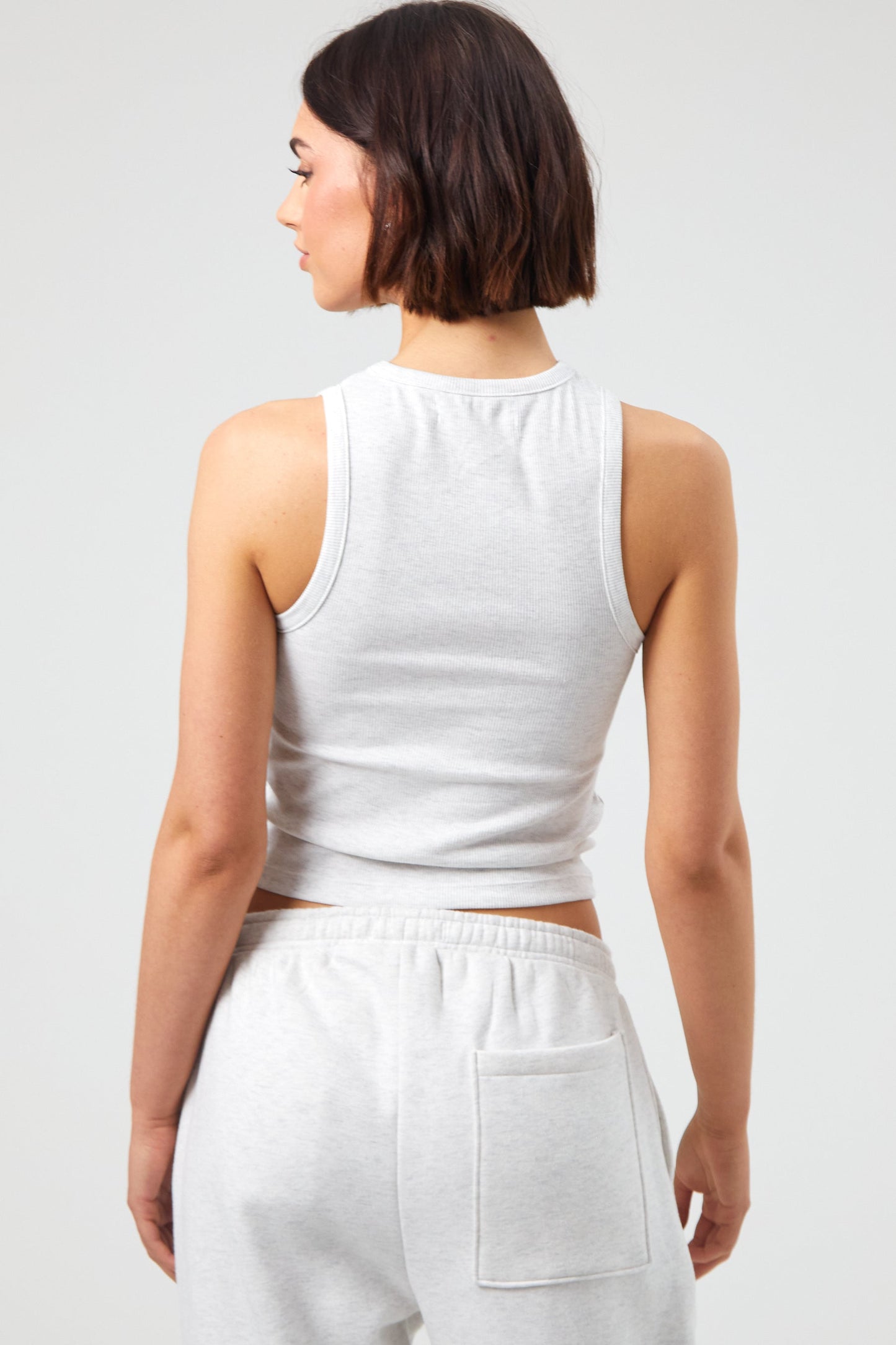 Flower Tank Top  - White Marl