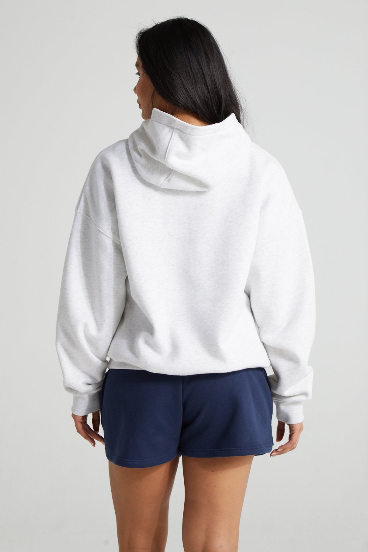 Slouchy Hoodie - White Marl