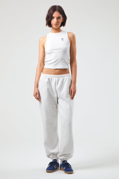 Flower Joggers - White Marl