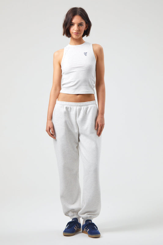 Flower Joggers - White Marl