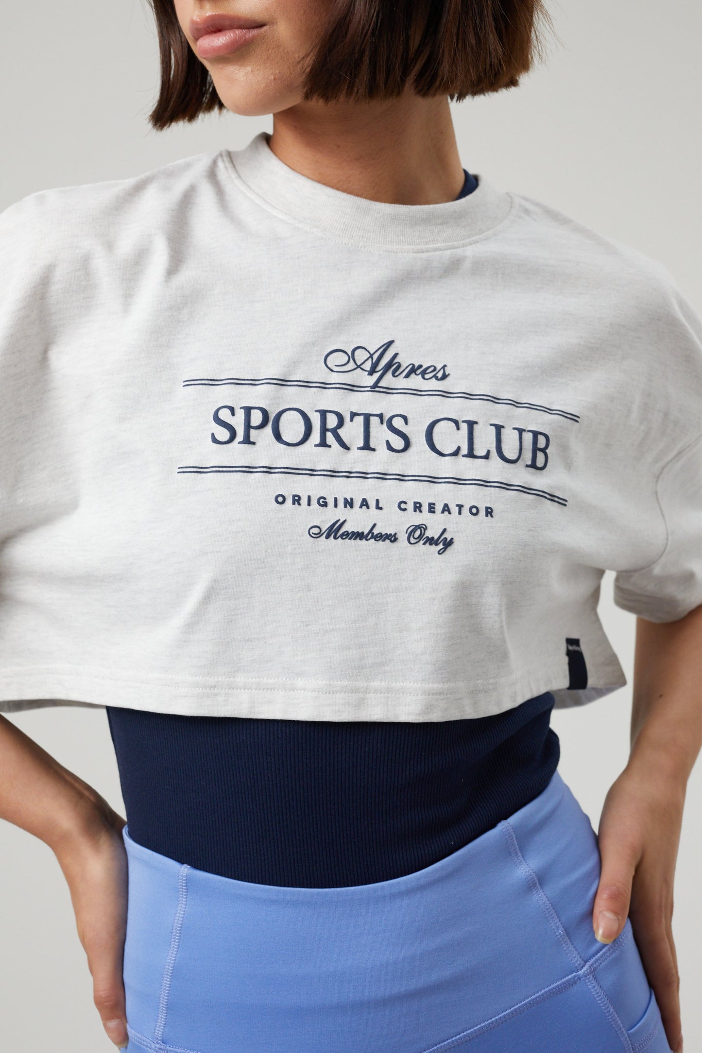 Club Crop T-shirt - White Marl