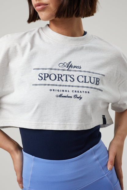Club Crop T-shirt - White Marl