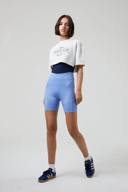 Club Crop T-shirt - White Marl