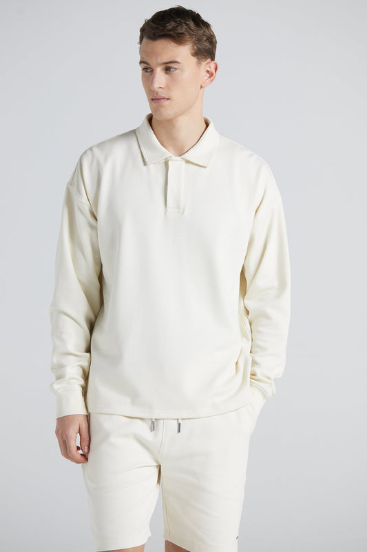Long Sleeve Polo Shirt - Off White