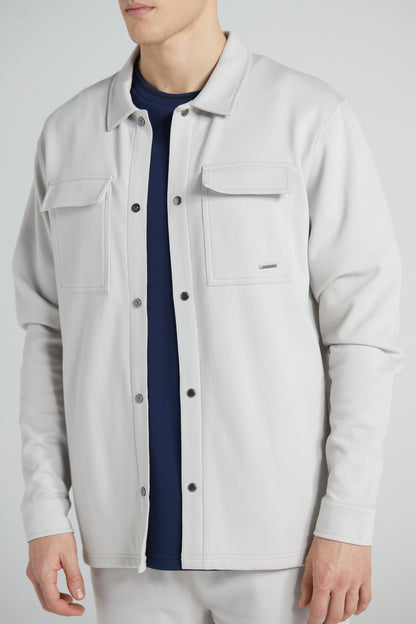 Jersey Twill Shacket - Steel Grey