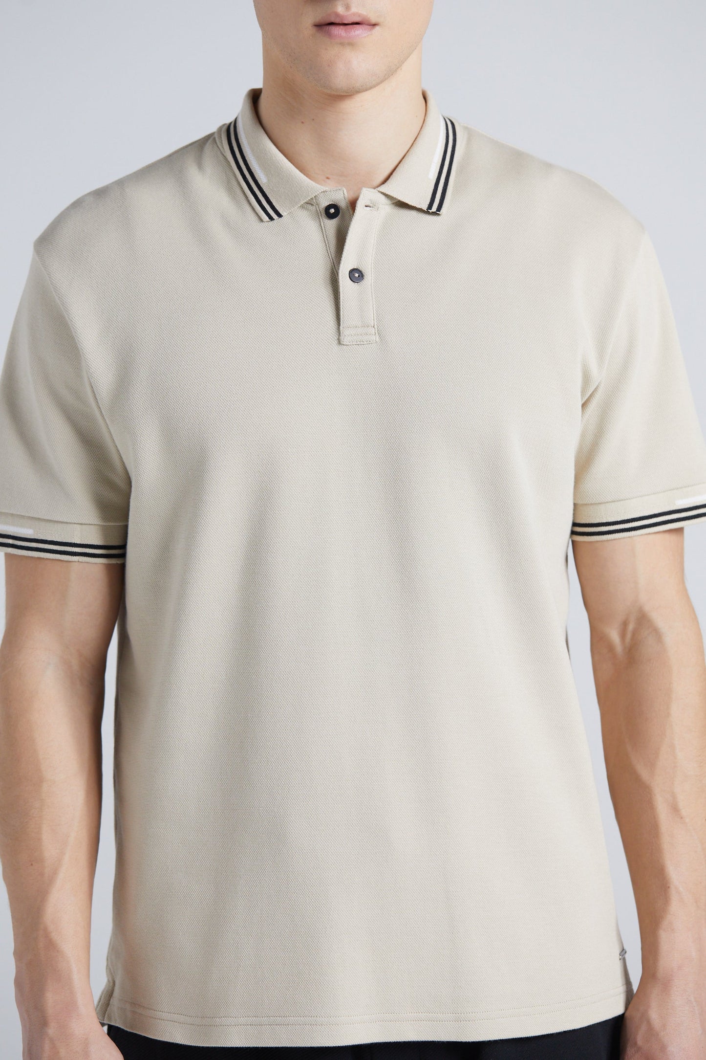 Essential Pique Polo Shirt - Sand Stone