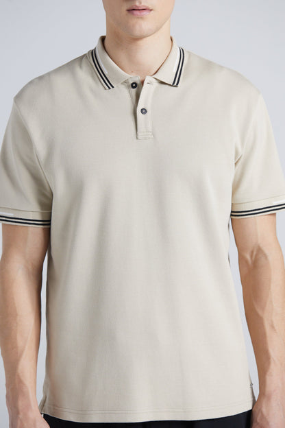 Essential Pique Polo Shirt - Sand Stone