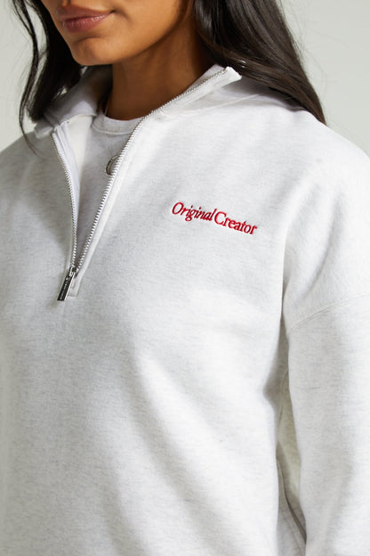 Classic Half Zip - White Marl