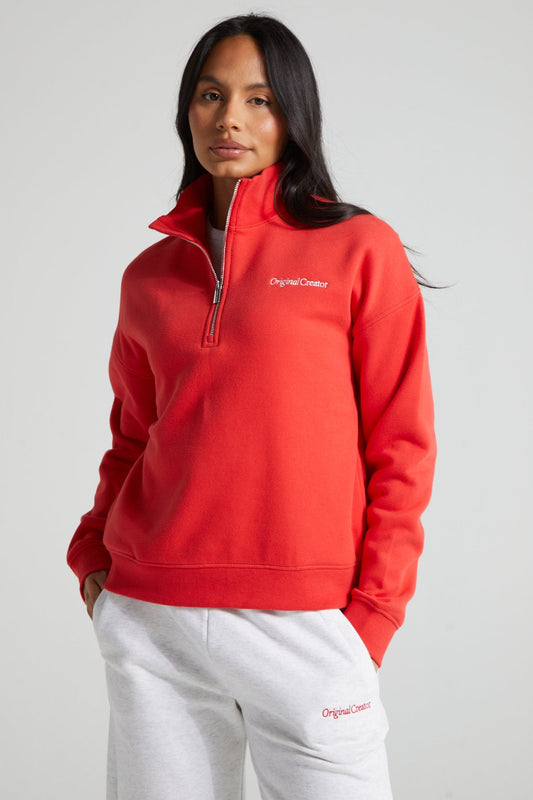 Classic Half Zip - Poppy Red