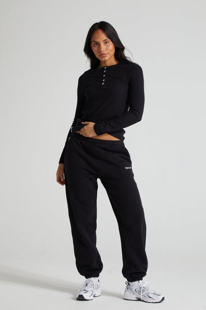Classic Cuffed Joggers - Jet Black