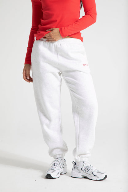 Classic Cuffed Joggers - White Marl