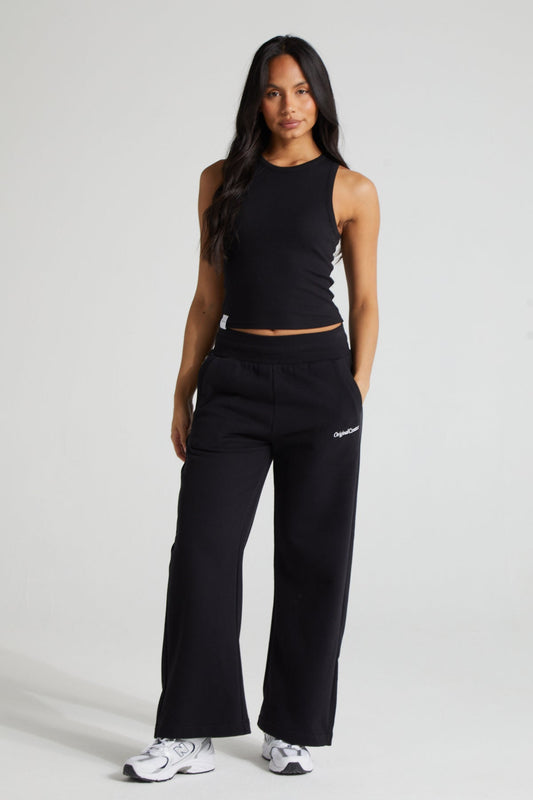 Wide Leg Jogger - Jet Black