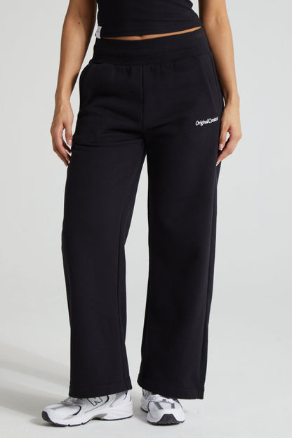 Wide Leg Jogger - Jet Black