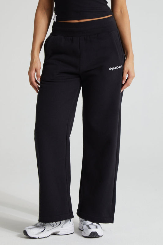 Wide Leg Jogger - Jet Black