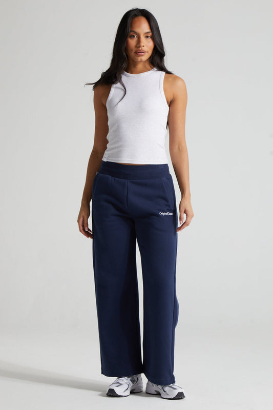 Wide Leg Joggers - Midnight Blue