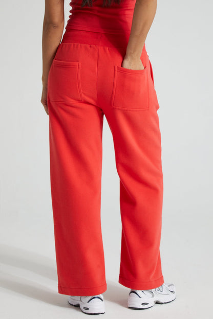 Wide Leg Joggers - Poppy Red