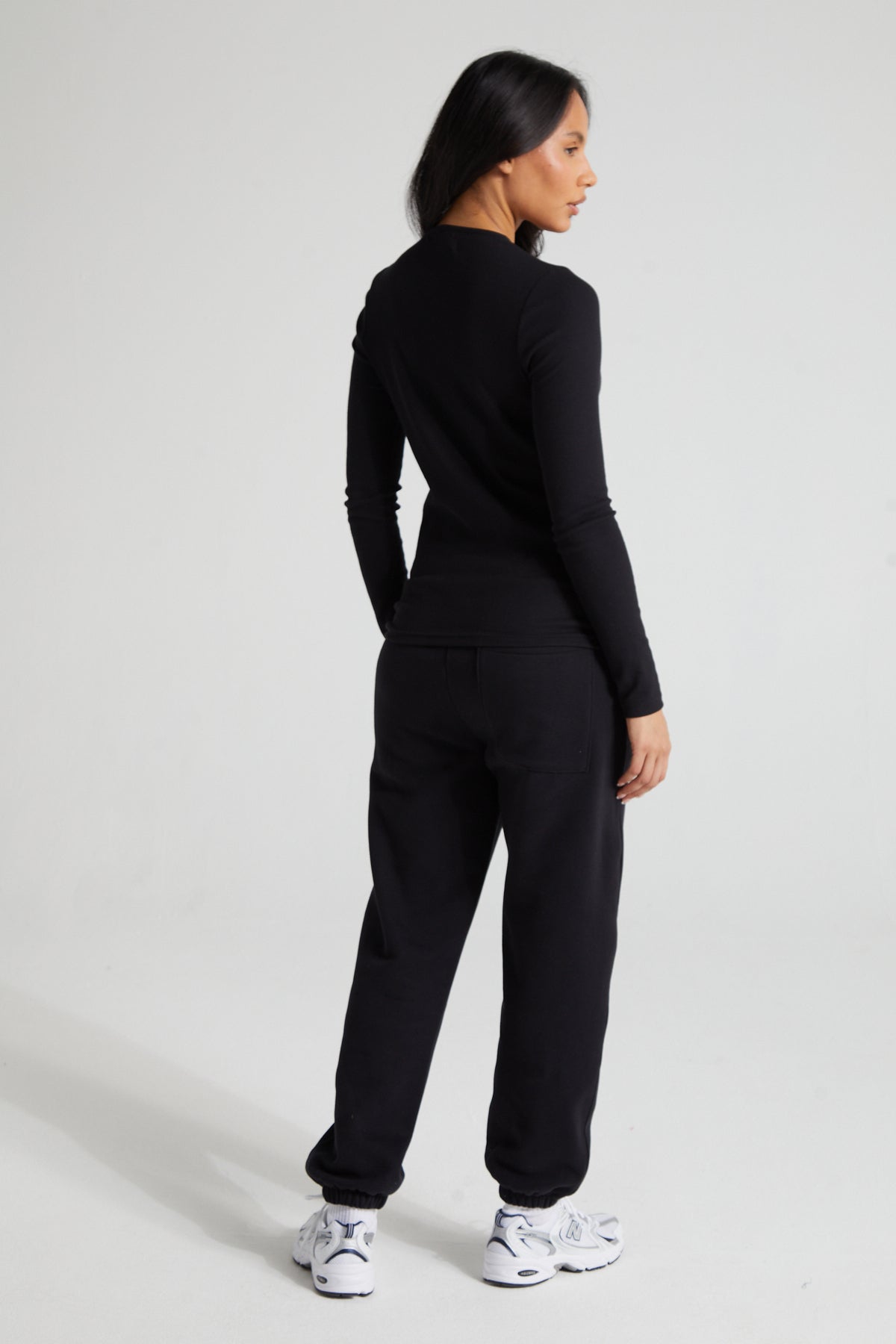 Long Sleeve Slim Fit Top - Jet Black